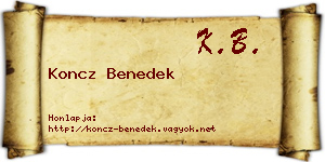 Koncz Benedek névjegykártya