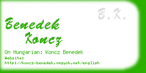 benedek koncz business card